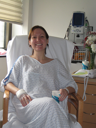 Johanna smiling post-surgery