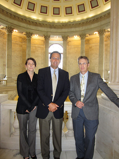 The author with Rick Bostock (center) and Jim Stack (right) in the  Russell Senate Office Building on Capitol Hill. 
